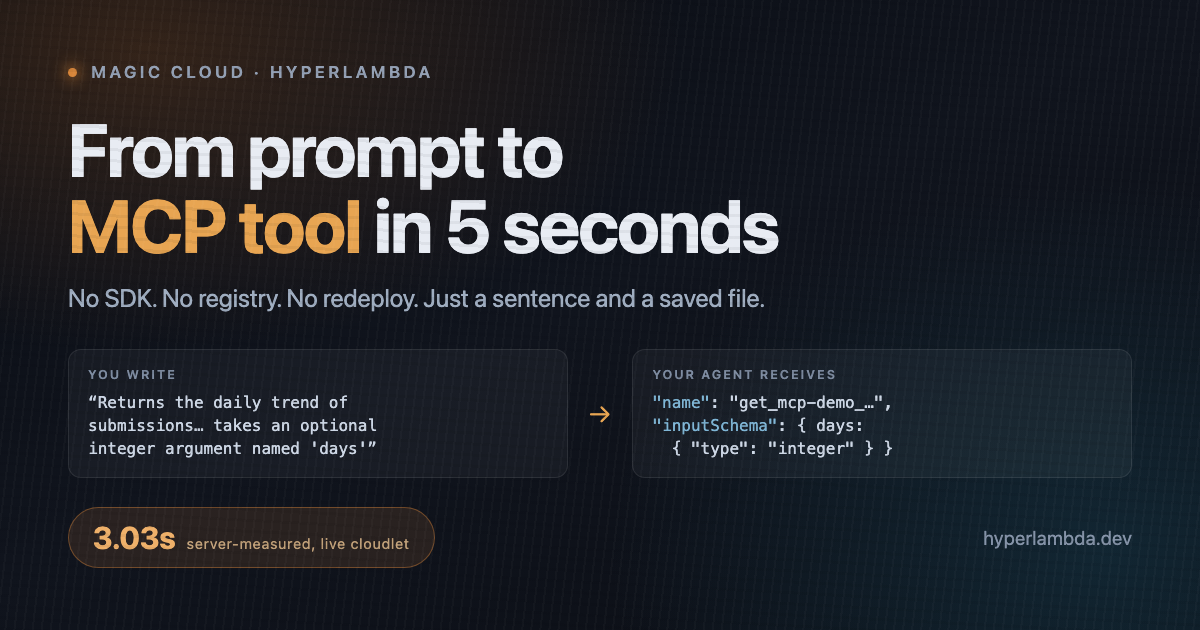 From Prompt to MCP Tool in 5 Seconds