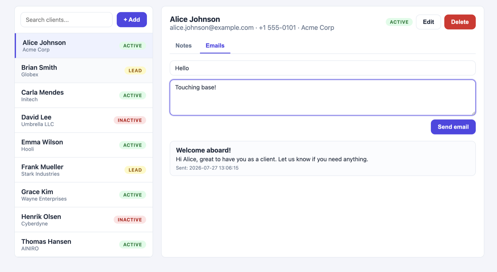 A complete home-grown application built on a Magic backend over MCP