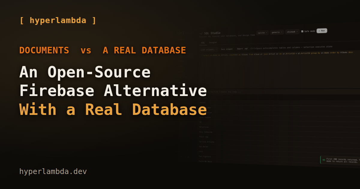 An Open-Source Firebase Alternative With a Real Database