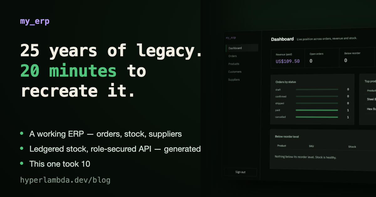 I Can Probably Recreate Your 25-Year-Old Legacy System in 20 Minutes