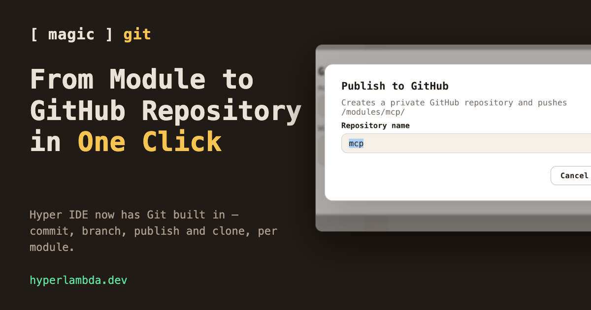 From Module to GitHub Repository in One Click